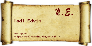 Madl Edvin névjegykártya